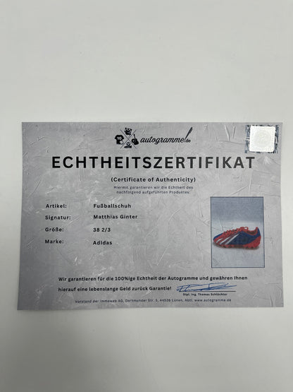 Fußballschuh Matthias Ginter signiert Fußball Bundesliga Adidas