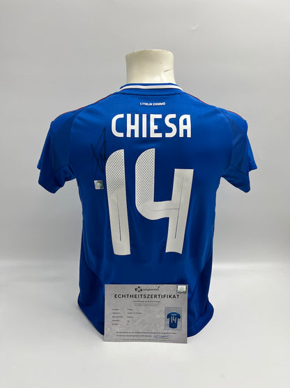Italien Trikot Federico Chiesa signiert Autogramm Adidas neu S