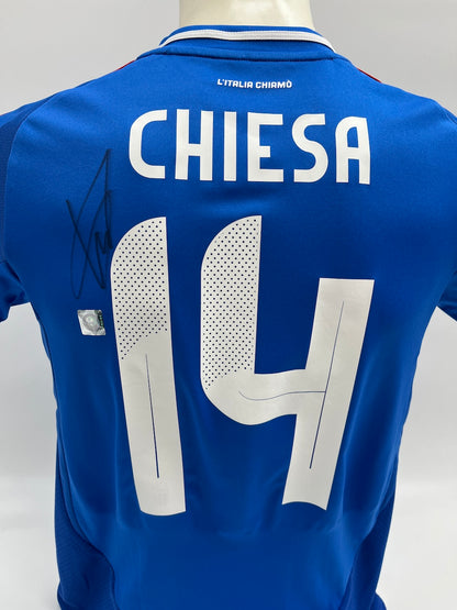 Italien Trikot Federico Chiesa signiert Autogramm Adidas neu S