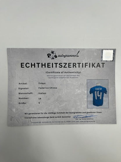 Italien Trikot Federico Chiesa signiert Autogramm Adidas neu S