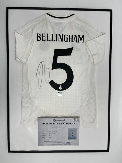 Real Madrid jersey Jude Bellingham signed in Coa Adidas Football 140 as part of CoA Adidas