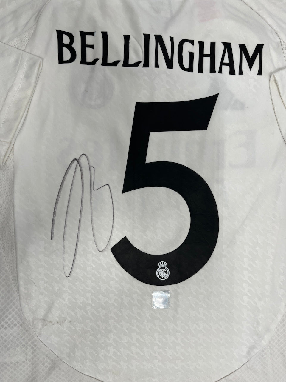 Real Madrid jersey Jude Bellingham signed in Coa Adidas Football 140 as part of CoA Adidas