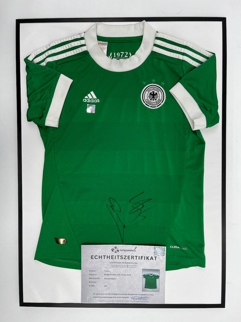 DFB Trikot Leroy Sane und Serge Gnabry signiert im Rahmen COA Adidas 152