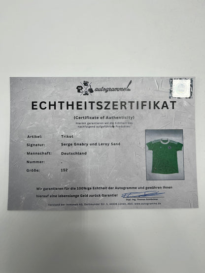 DFB Trikot Leroy Sane und Serge Gnabry signiert im Rahmen COA Adidas 152