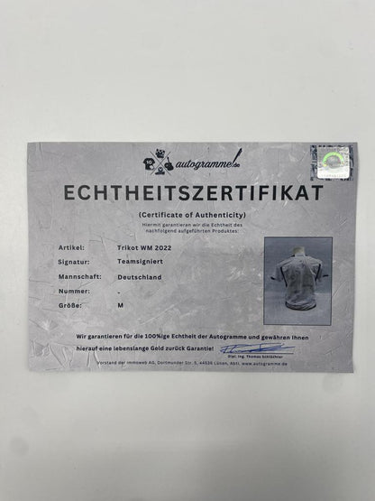 Deutschland Trikot WM 2022 Teamsigniert DFB Adidas M