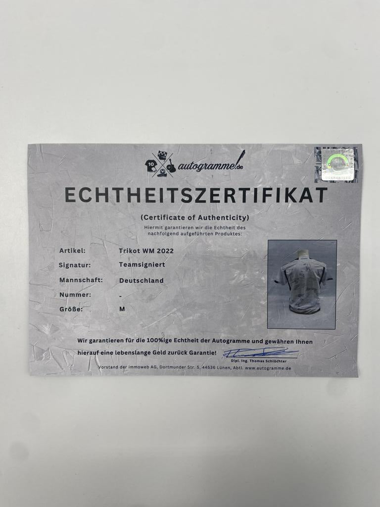 Deutschland Trikot WM 2022 Teamsigniert DFB Adidas M