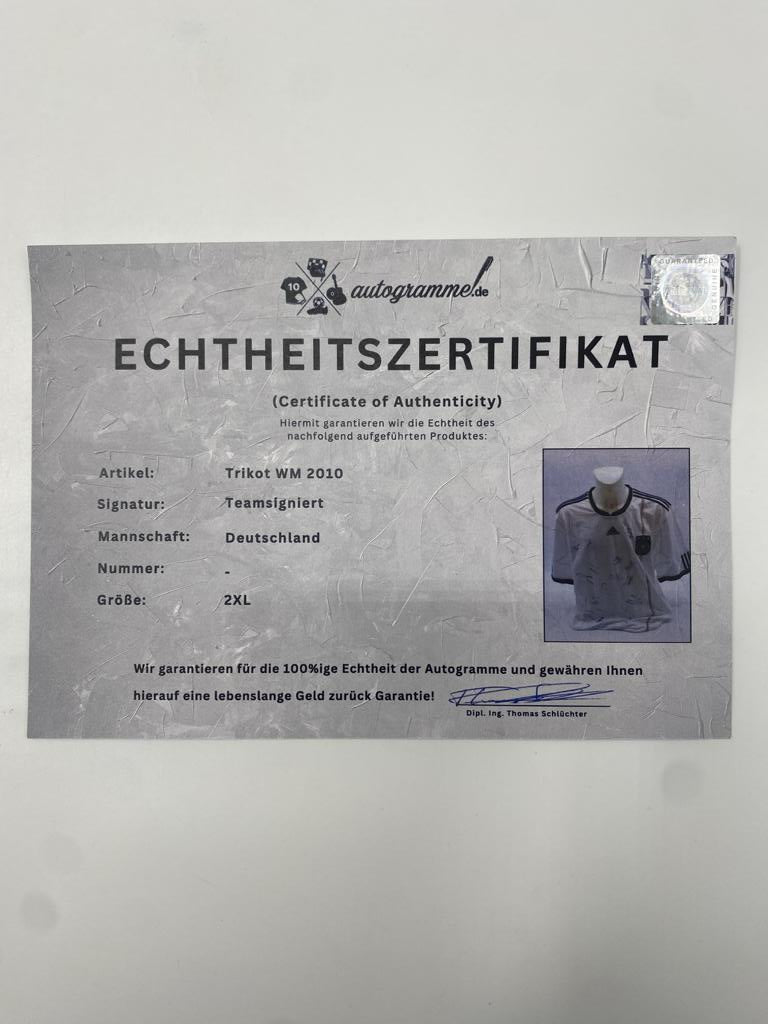 Germany World Cup 2010 Jersey, Team Signed, DFB Adidas, 2XL