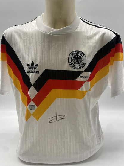 DFB Repro Trikot Stefan Reuter signiert Adidas COA Deutschland Autogramm L