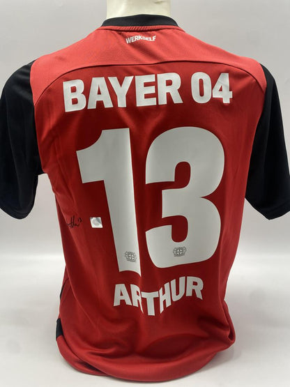Bayer Leverkusen Trikot Arthur Augusto signiert Autogramm Bundesliga COA M