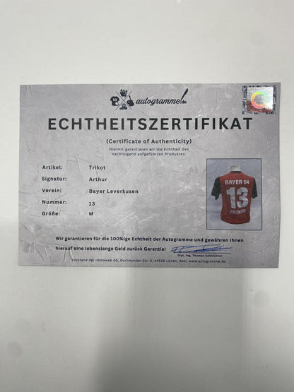 Bayer Leverkusen Trikot Arthur Augusto signiert Autogramm Bundesliga COA M