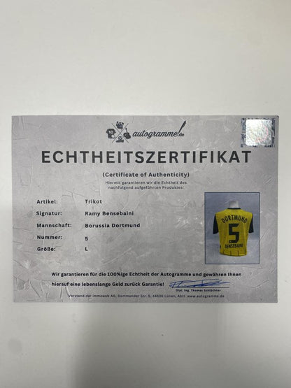 Borussia Dortmund Trikot Ramy Bensebaini signiert BVB neu Puma signiert L