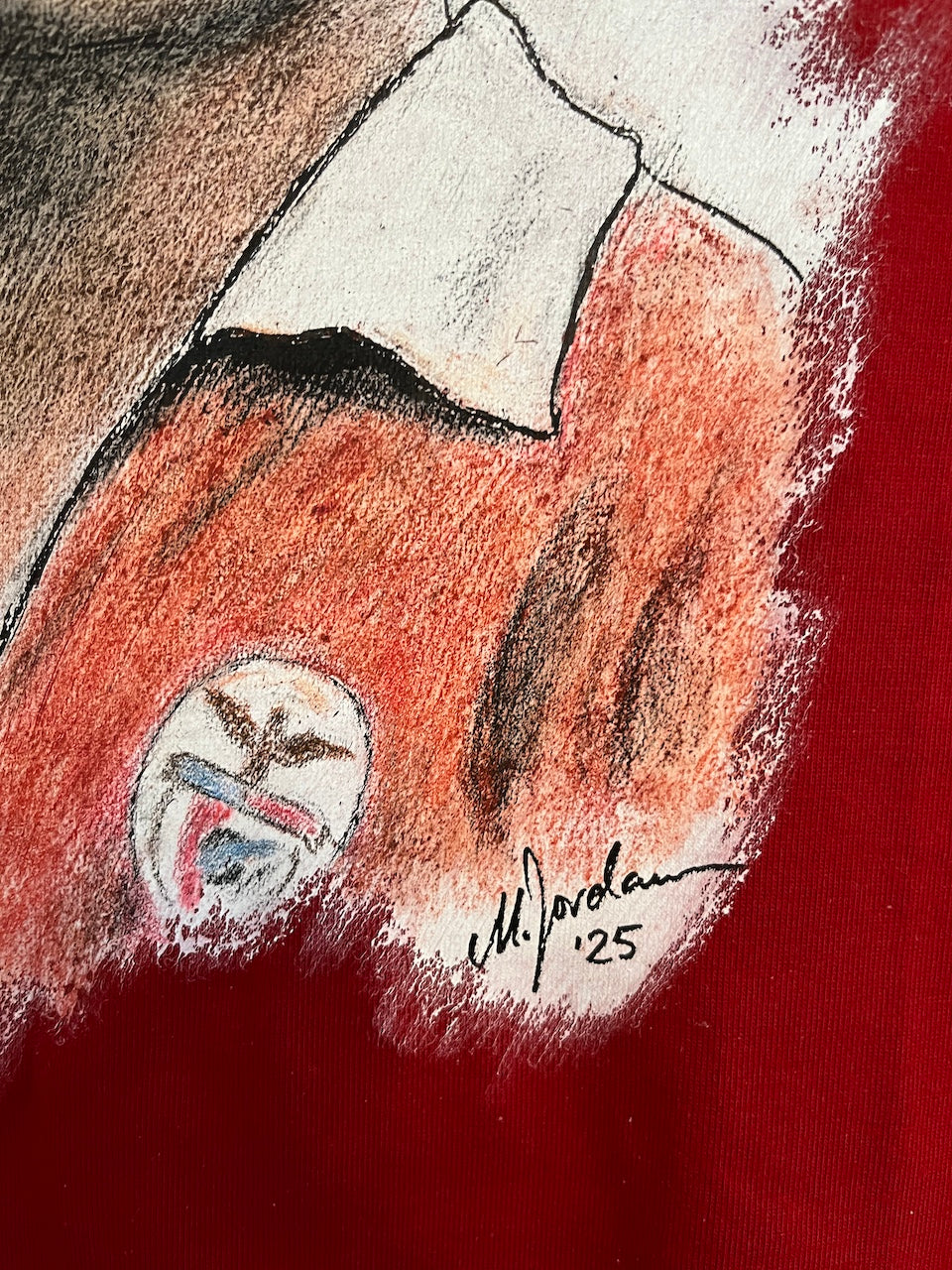 Portugal Repro Trikot Portrait Eusebio handgemalt und signiert COA