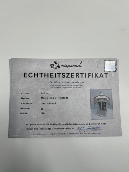 DFB Trikot Maximilian Mittelstädt signiert Deutschland DFB Autogramm COA 176