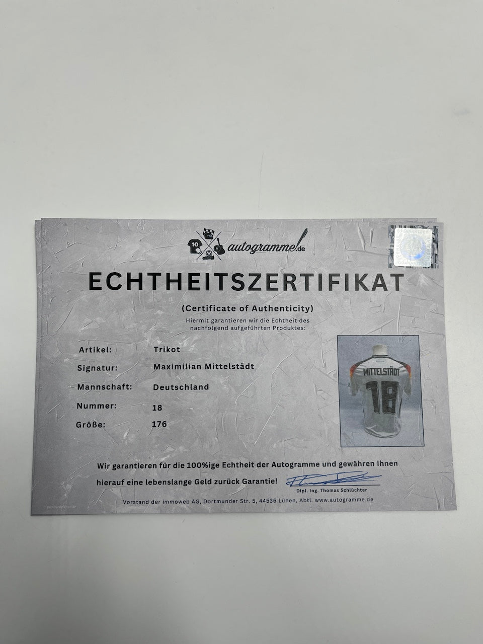 DFB Trikot Maximilian Mittelstädt signiert Deutschland DFB Autogramm COA 176