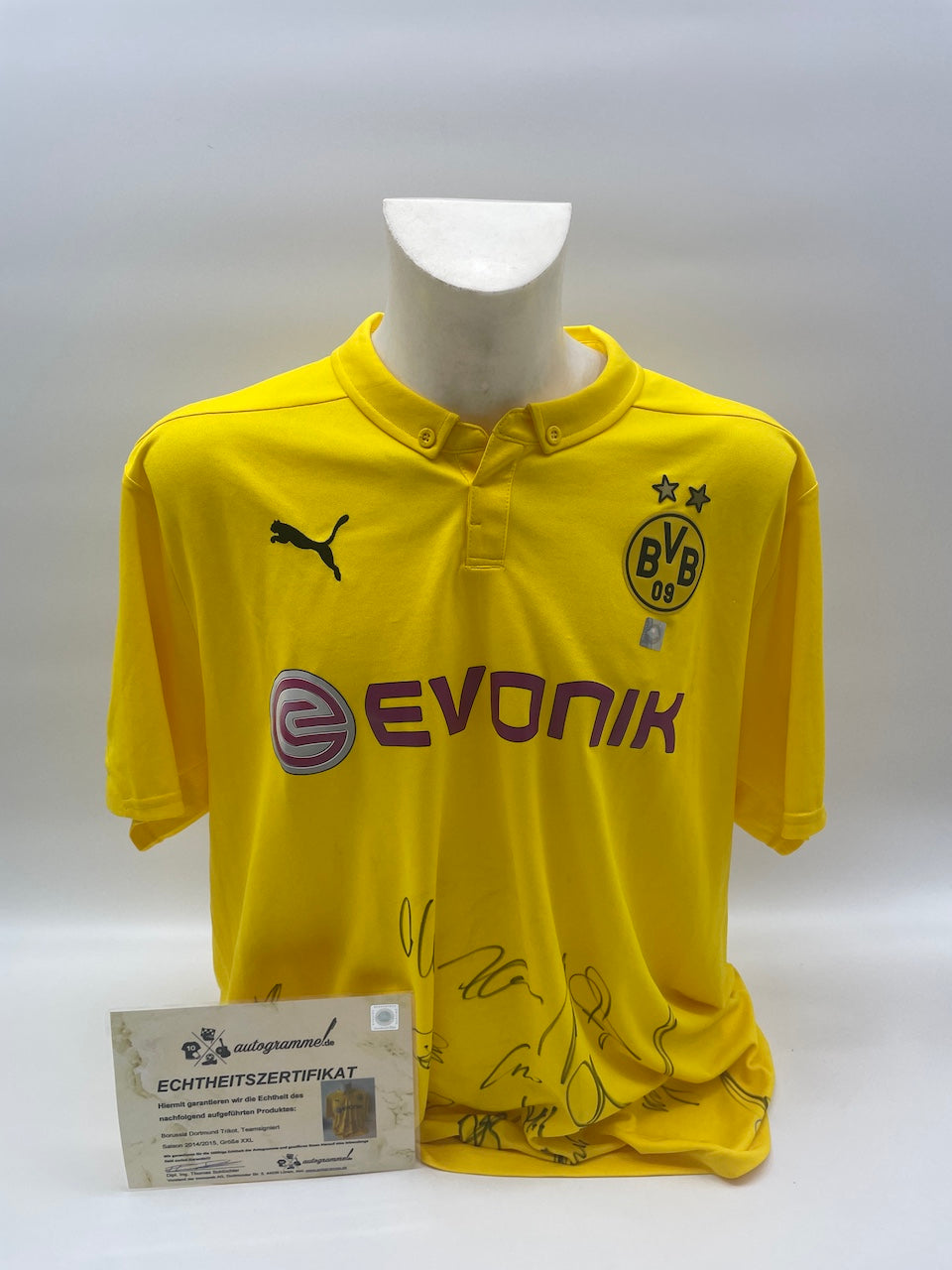 BVB Trikot 2014/2015 team signed Borussia Dortmund Coa Neu Puma Bundesliga XXL