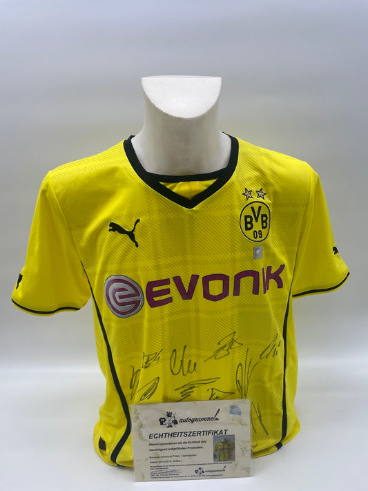 BVB Trikot 2013/2014 Teamsigniert Borussia Dortmund COA Puma Bundesliga L