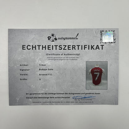Arsenal London Trikot Bukayo Saka signiert Autogramm Adidas Neu S