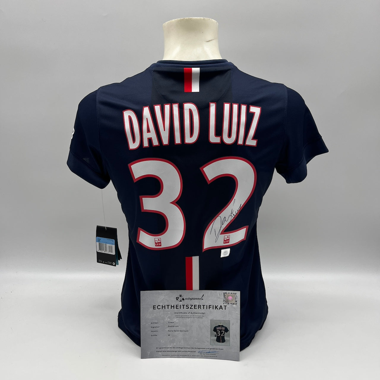 PSG Trikot David Luiz signiert Paris League 1 COA Nike Fußball M