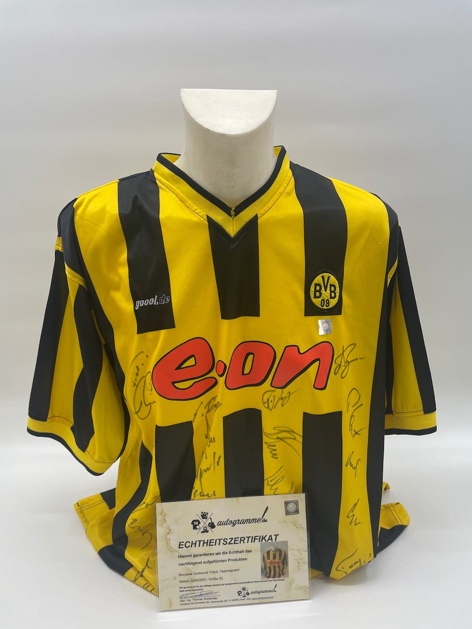 BVB Trikot 2000/2001 Teamsigniert Borussia Dortmund COA Goool Bundesliga XL