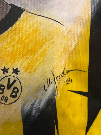 BVB Trikot Portrait Felix Nmecha handgemalt und signiert Puma L