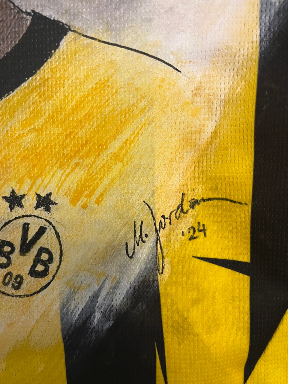 BVB Trikot Portrait Felix Nmecha handgemalt und signiert Puma L