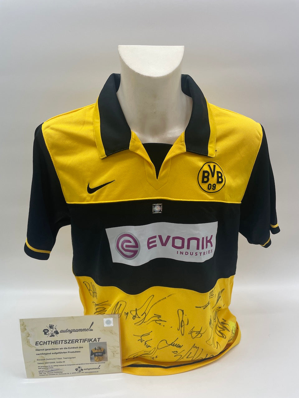 BVB Trikot 2007/2008 Teamsigniert Borussia Dortmund COA Neu Nike Bundesliga M