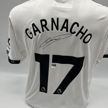 Manchester United Trikot Alejandro Garnacho signiert Autogramm Adidas COA L