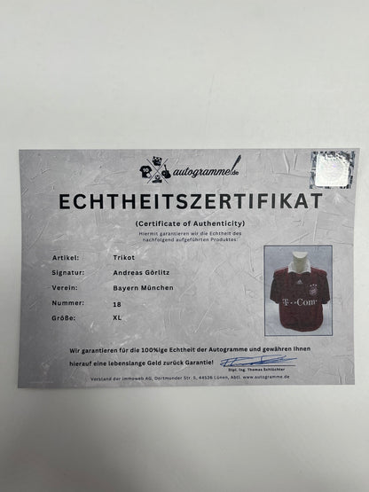 Bayern München Trikot Andreas Görlitz signiert Adidas COA Autogramm XL