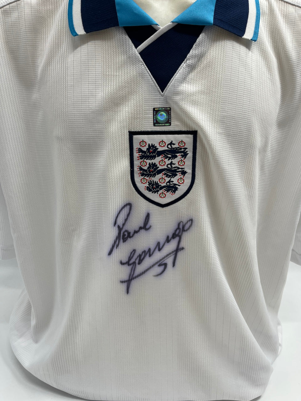 England Repro Trikot Paul Gascoigne signed autograph COA XXL