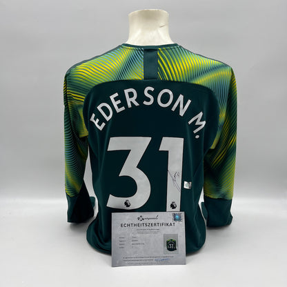 Manchester City Trikot Ederson signiert Autogramm Puma COA neu L
