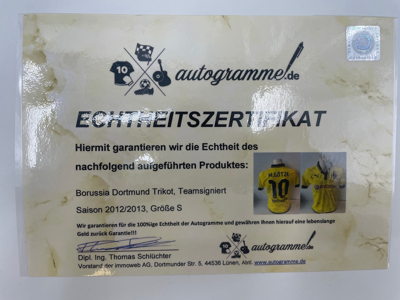 BVB Trikot 2012/2013 Teamsigniert Borussia Dortmund COA Neu Puma Bundesliga S