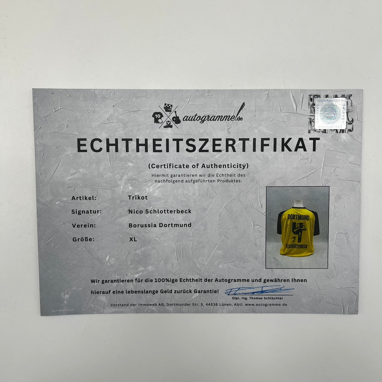 Borussia Dortmund Trikot Nico Schlotterbeck signiert BVB Puma COA XL