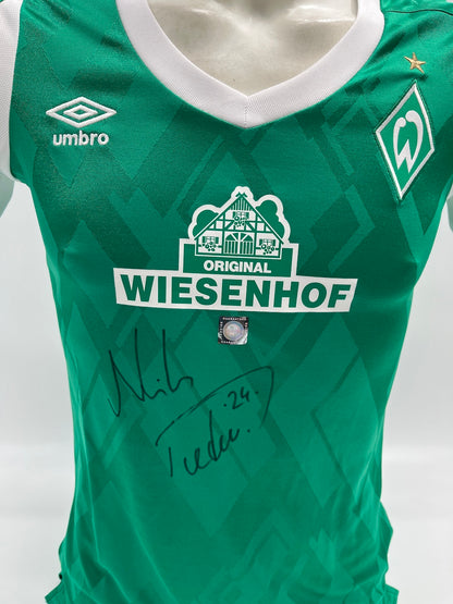 Werder Bremen Frauentrikot Nils Petersen signiert Autogramm Umbro 34