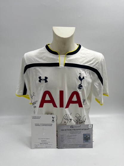 Tottenham Hotspur jersey 2014/2015 team signed football coa l