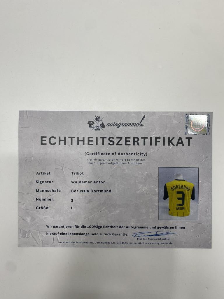 Borussia Dortmund Trikot Waldemar Anton signiert BVB neu Puma signiert L