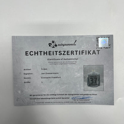 Eintracht Frankfurt Trikot Jan Zimmermann signiert Autogramm Nike neu L