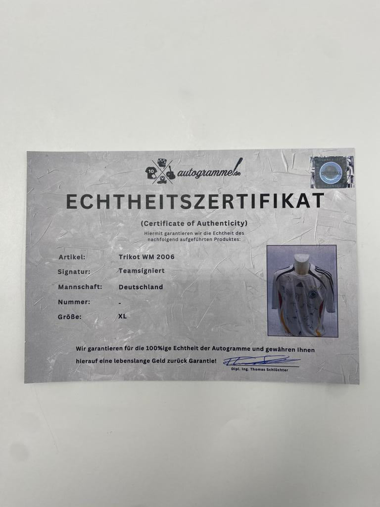 Deutschland Trikot WM 2006 Teamsigniert DFB XL Adidas