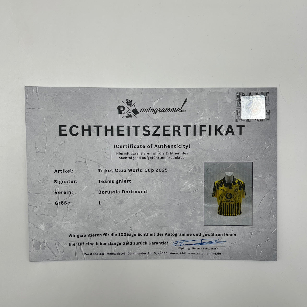 BVB Trikot 2025 Teamsigniert Borussia Dortmund Puma L