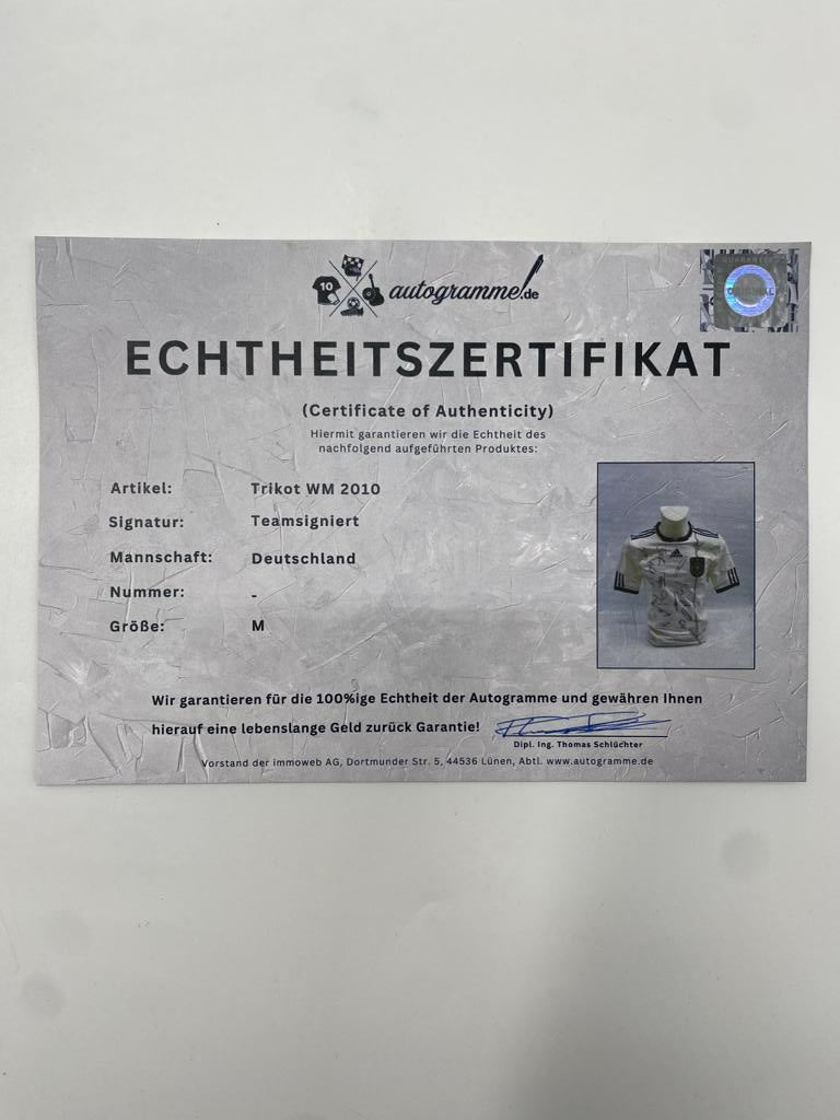 Deutschland Trikot WM 2010 Teamsigniert DFB Adidas M