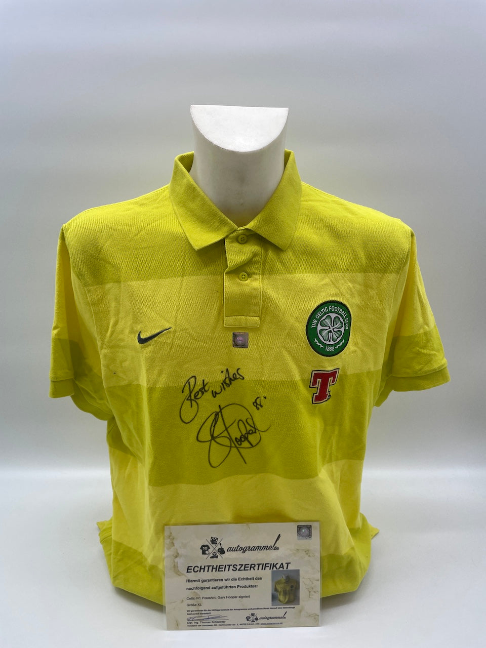 Celtic Glasgow Poloshirt Gary Hooper signiert COA Nike Scotland XL