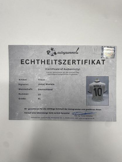 DFB Trikot Jamal Musiala signiert COA Deutschland Autogramm Adidas XL