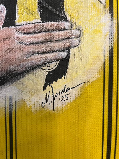 Borussia Dortmund Trikot Portrait Karim Adeyemi handgemalt und signiert Puma M
