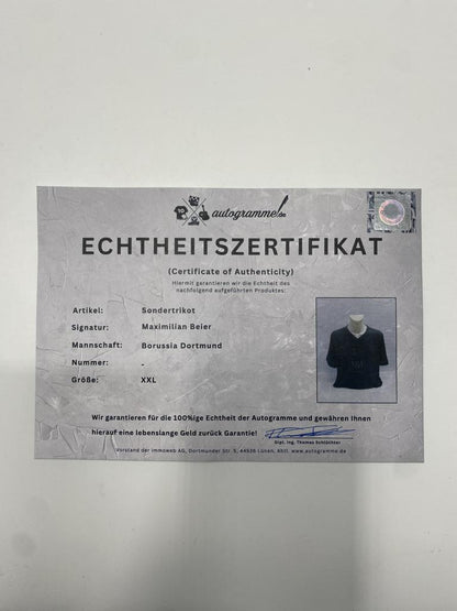 Borussia Dortmund special edition jersey signed by Maximilian Beier, autographed by Puma BVB XXL