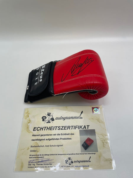 Gant De Boxe Signé Par Axel Schulz - Avec COA (Certificat D'Authenticité) - Neuf Sous Boîte