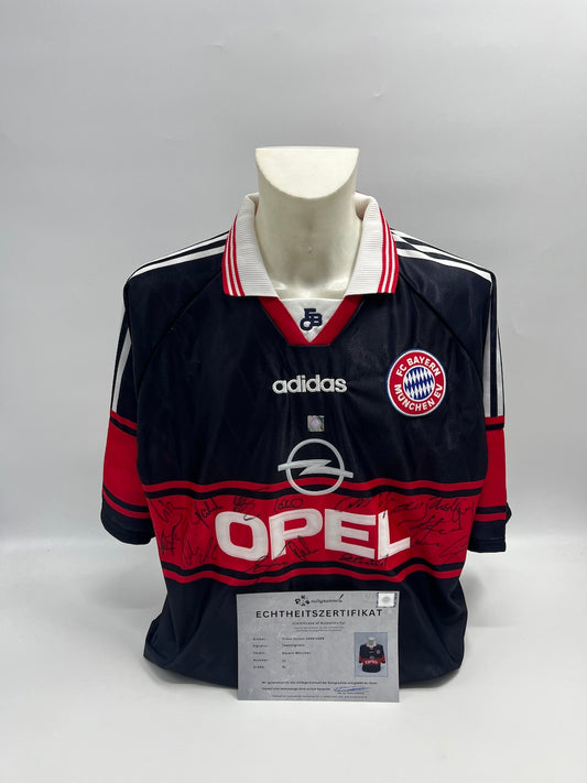 Bayern München Trikot 1998/1999 Teamsigniert Bundesliga COA Adidas XL