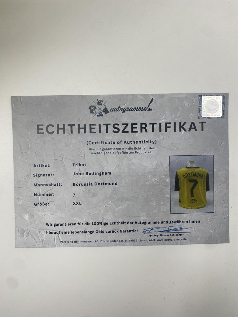 Borussia Dortmund Trikot Jobe Bellingham signiert BVB neu Puma XXL