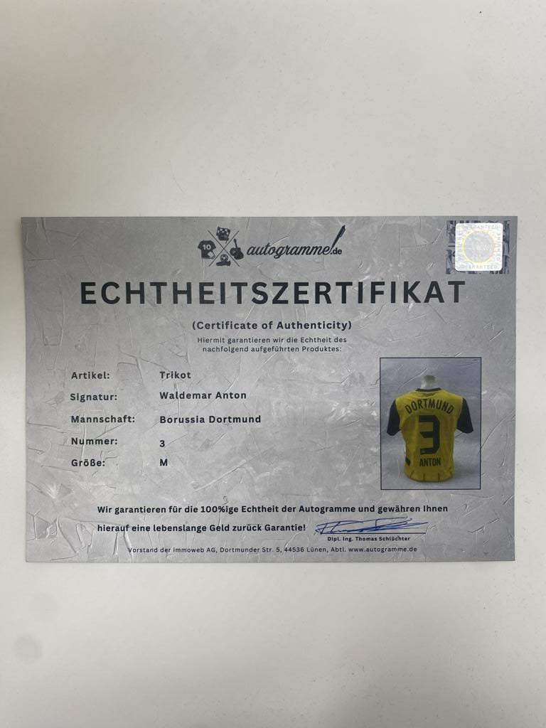Borussia Dortmund Authentic Trikot Waldemar Anton signiert BVB neu Puma M