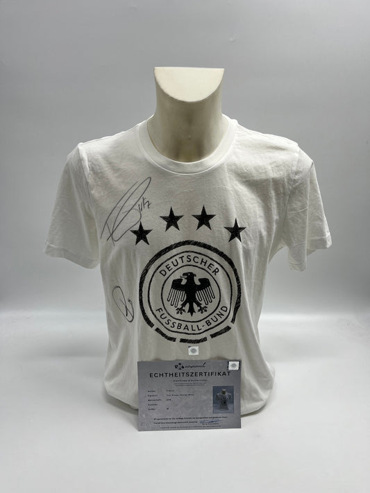 DFB T-Shirt persönlich signiert von Toni Kroos und Florian Wirtz Autogramm M