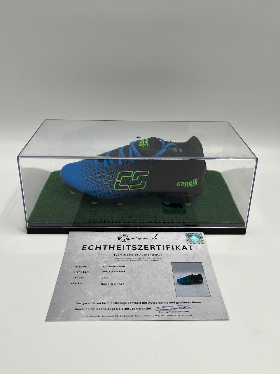 Fußballschuh Felix Passlack signiert Fußball Bundesliga Capelli