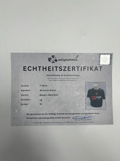Bayern München T-Shirt Miroslav Klose signiert Autogramme Adidas COA XL